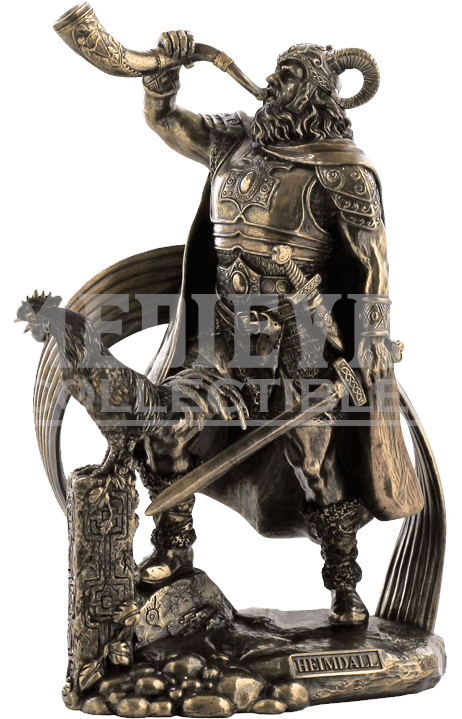 Norse God - Heimdall Statue - Norse Mythology Statues (733x733), Png Download