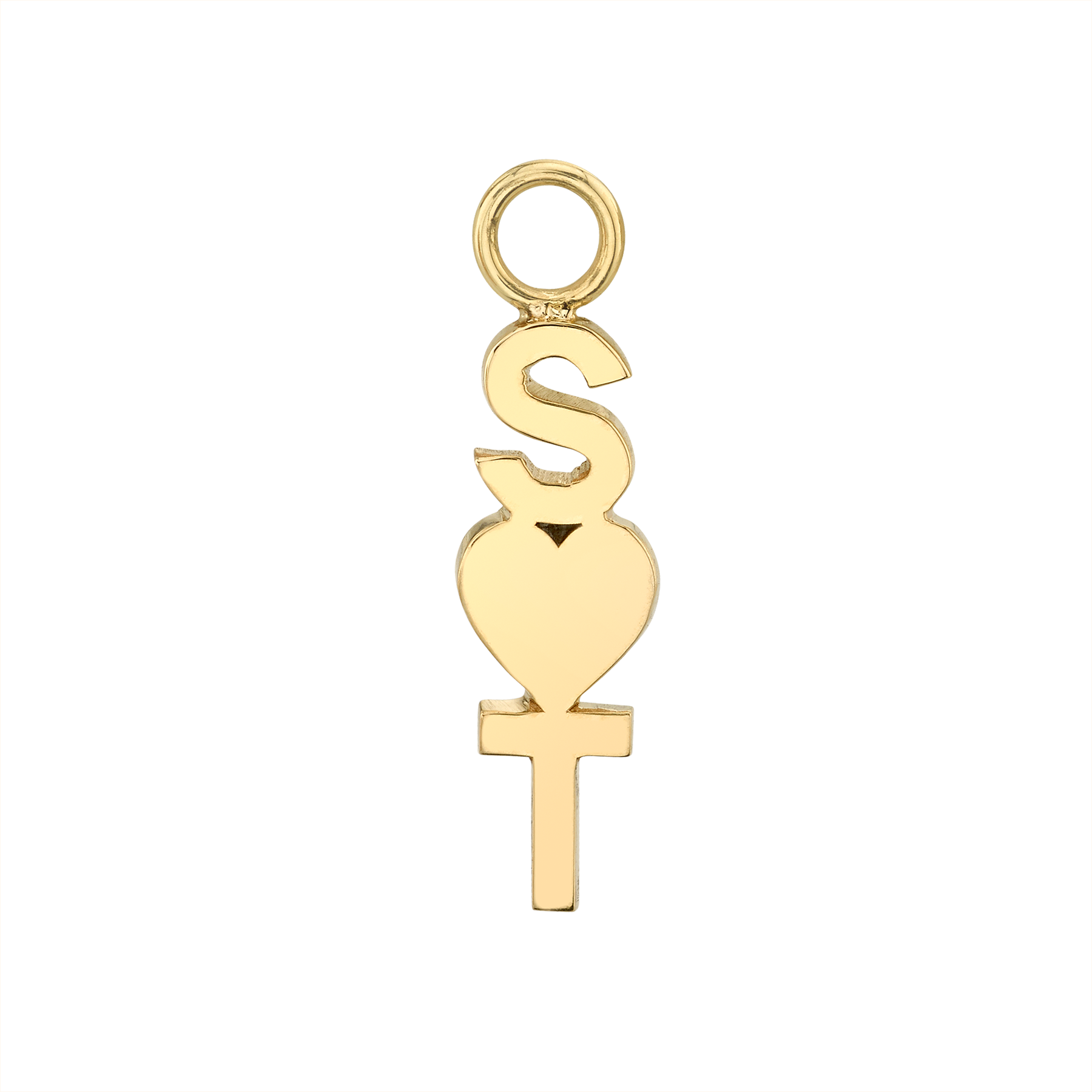Custom Gold Letter And Symbol Hoop Earring Charm - Chain (1800x1800), Png Download