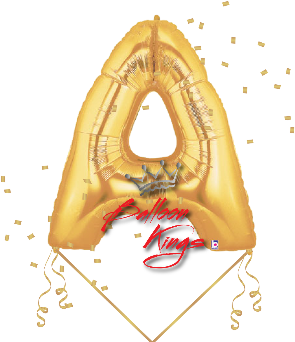 Gold Letter A - 14'' Gold Megaloon Letter A Foil Balloon, Air-fill (1280x1280), Png Download