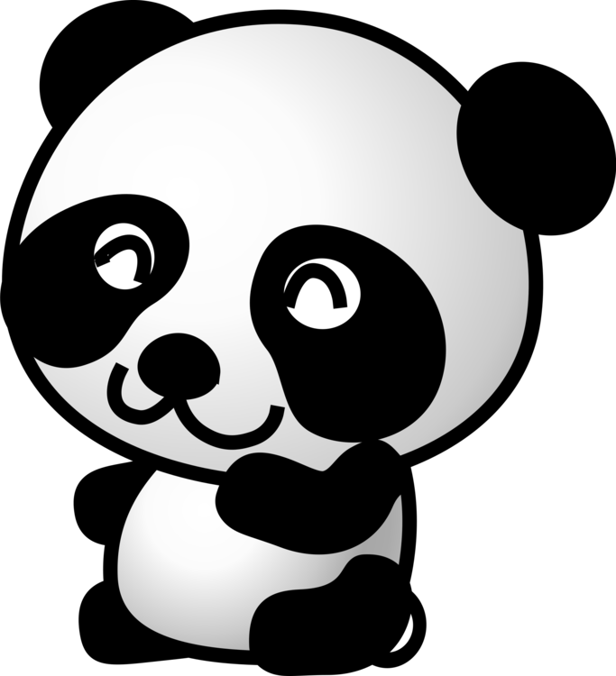 Giant Panda Bear Po Cuteness - Cartoon Panda Transparent Background (683x750), Png Download