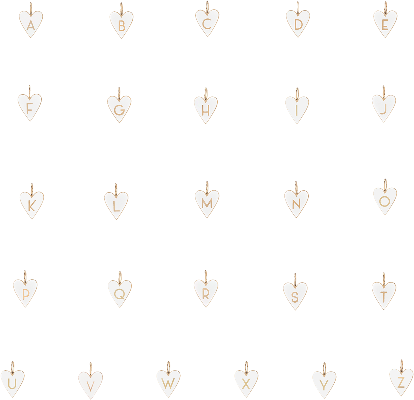 Medium Gold Border Enamel Heart With Letter - Emblem (1440x1440), Png Download