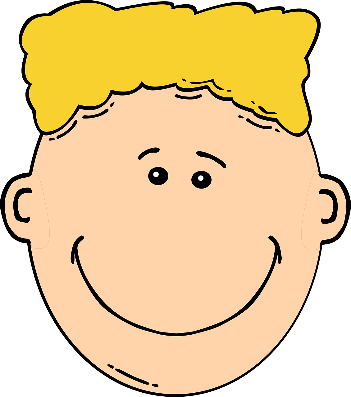 Boy Happy Smiling Smile Blond Transparent Image - Happy Face Boy Clipart (1130x1280), Png Download