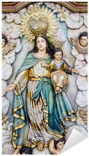 Vinilo Pixerstick Escultura En Relieve De La Virgen - Relief (400x400), Png Download