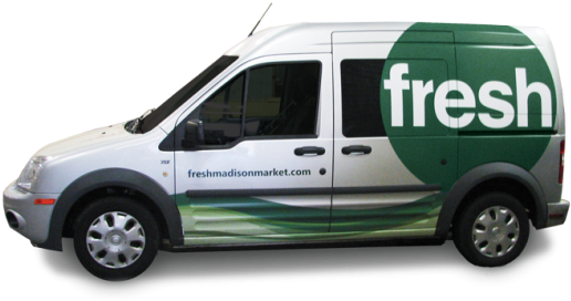 Shop For Groceries, We'll Deliver Them - Fresh Madison Market Van (550x285), Png Download