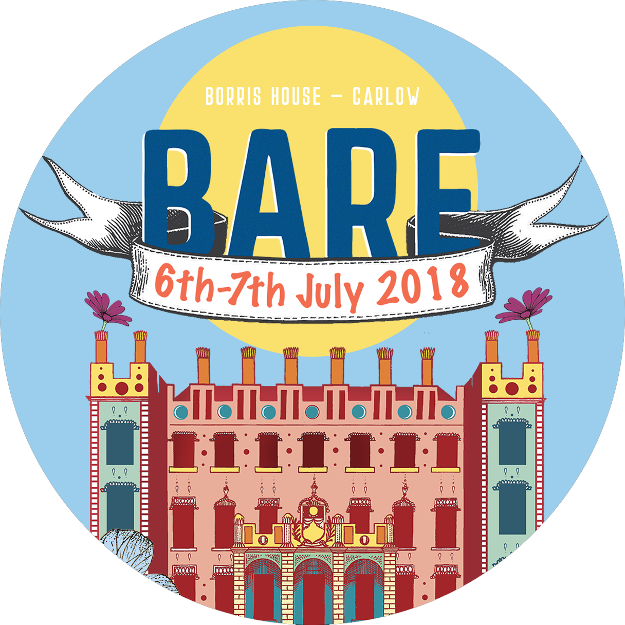 Bare Round Logo With Address - Bare In The Woods 2018 Lineup (1216x1216), Png Download