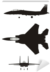 Silhouette Of Jet Fighter F 15 Eagle Wall Mural • Pixers® (400x400), Png Download