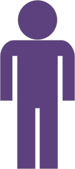 Man Symbol Png - Purple Clipart Man (264x593), Png Download