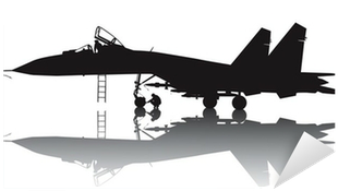 Military Aircraft Vector Silhouette With Reflection - Military (400x400), Png Download