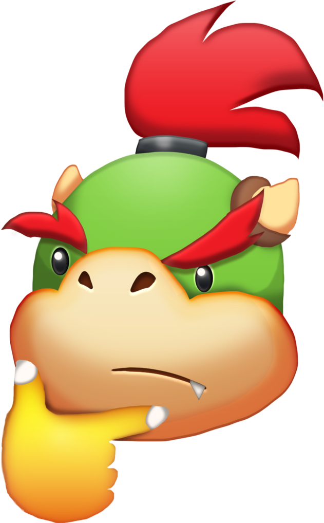 Bowser Jr Thinking By Hg The Hamster-dbuxafg - Mario Thinking Emoji (785x1017), Png Download
