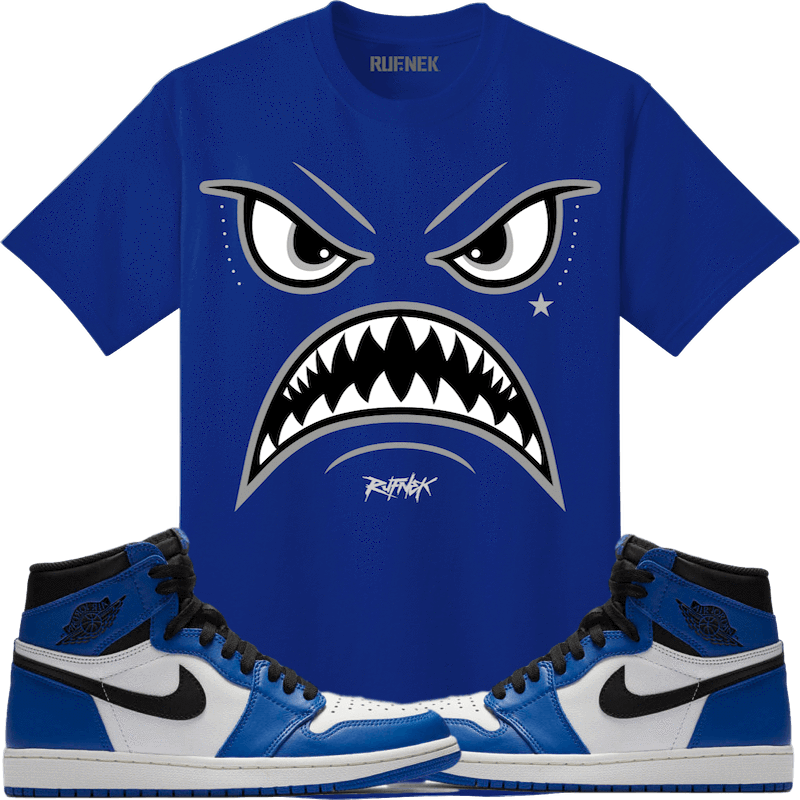 Jordan 1s High Og Royal Sneaker Tees Shirt - Jordan 18 Retro Black Sport Royal Shirt (800x800), Png Download
