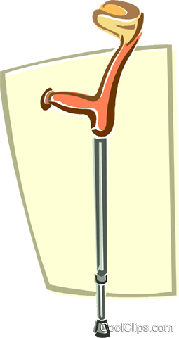 Crutch Royalty Free Vector Clip Art Illustration - Metal (255x480), Png Download