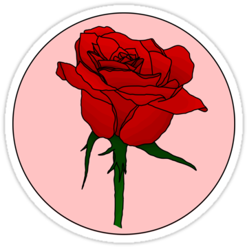 Quotretro Rosequot Stickers By Capsizx Redbubble - Stickers Rose (375x360), Png Download