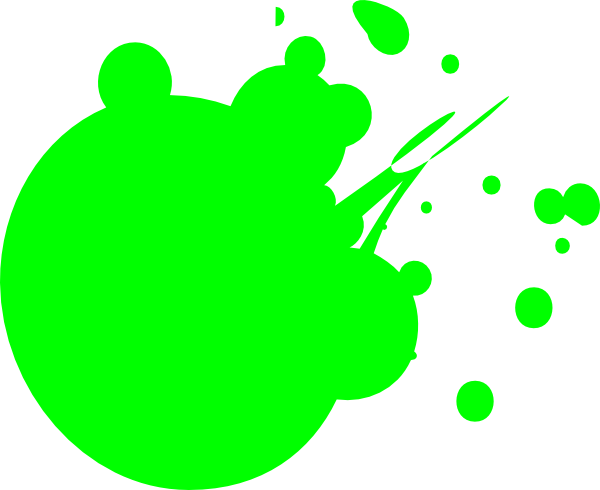 Neon Green Dot Splat Clip Art - Paint Splatter Clipart (600x490), Png Download