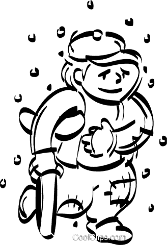 Boy Walking With A Crutch Royalty Free Vector Clip - Cartoon (328x480), Png Download