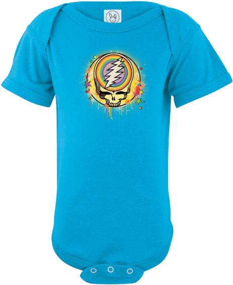 A Blue Infant One Piece With A Grateful Dead Steal - Steal Your Face (550x550), Png Download