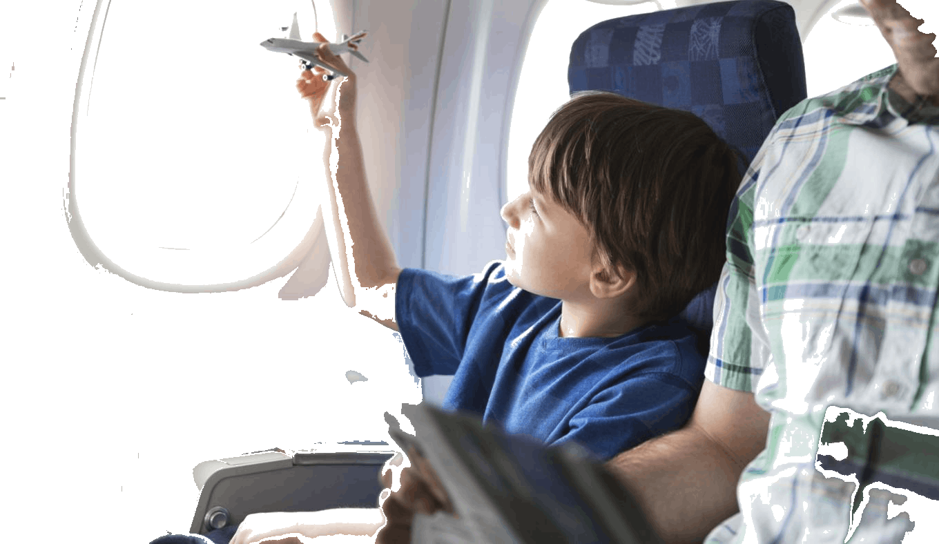 Image Of Young Seagull Afraid To Fly For Two Stories - Child In Plane (1360x788), Png Download