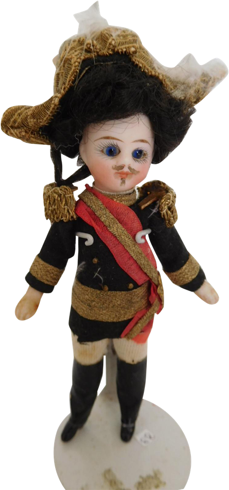 Antique 4' French Type All Bisque Mignonette Napolean - Moustache (1000x1000), Png Download