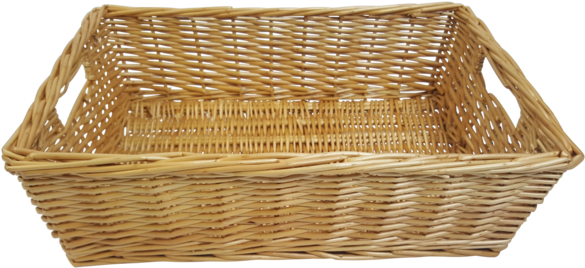 Large Rectangle Wicker Basket - Basket (600x290), Png Download