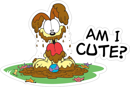 Viber Sticker «odie Unleashed» - Odie Unleashed!: Garfield Lets The Dog Out (490x317), Png Download