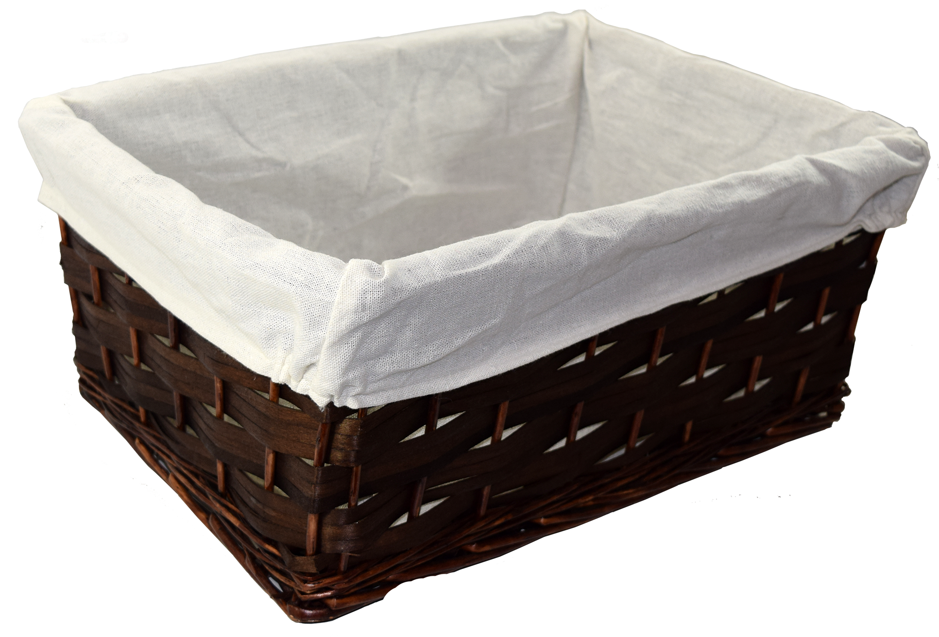 Wicker Basket With White Lining - Futon Pad (2000x2000), Png Download