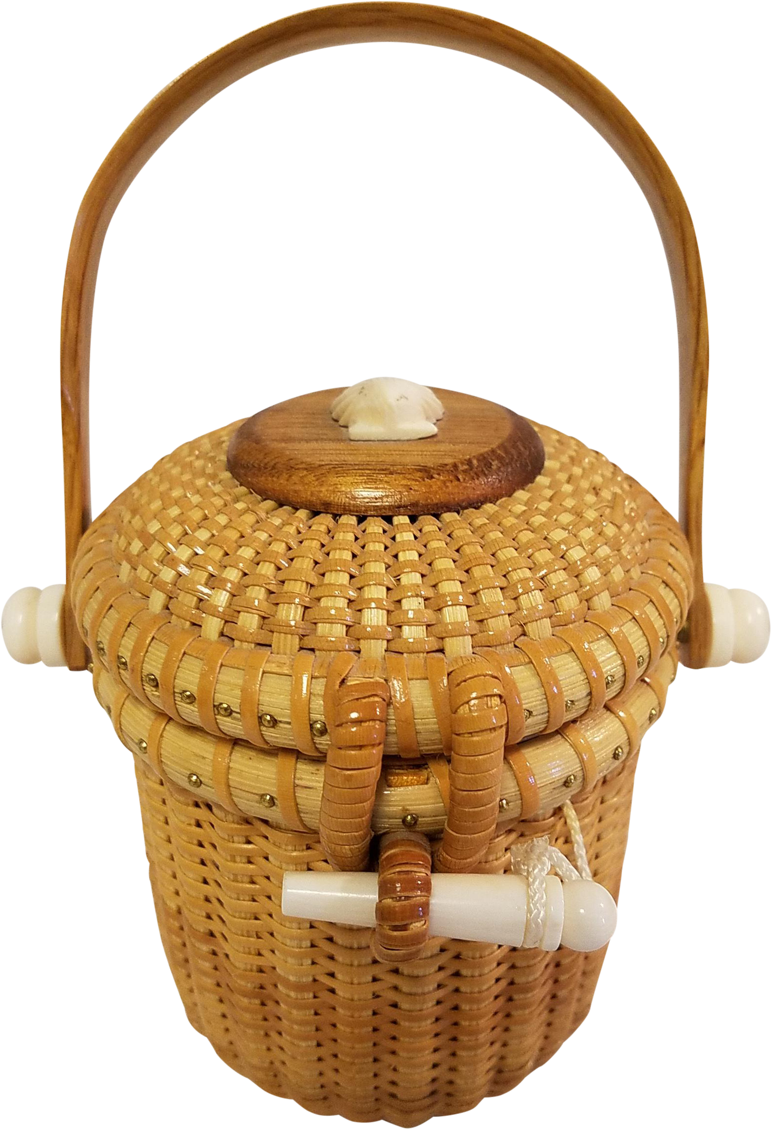 Scrimshanders Nantucket Woven Basket On Chairish - Picnic Basket (1739x2544), Png Download