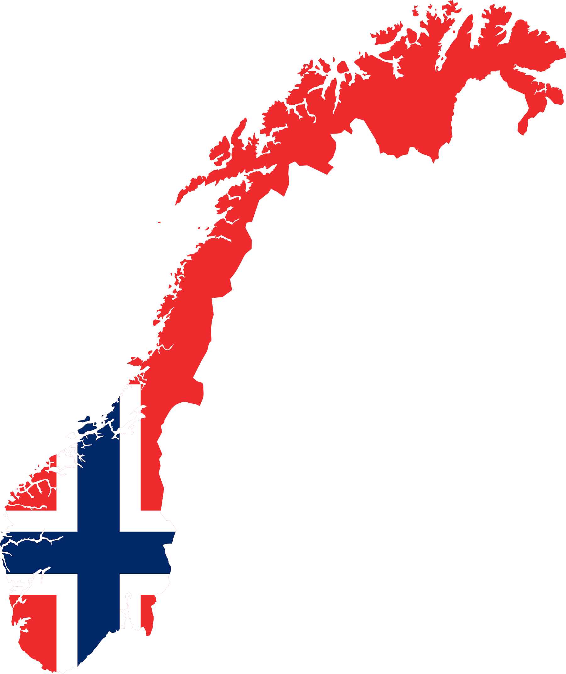 Flag Of Norway Map National Flag - Norway Map Flag (630x750), Png Download