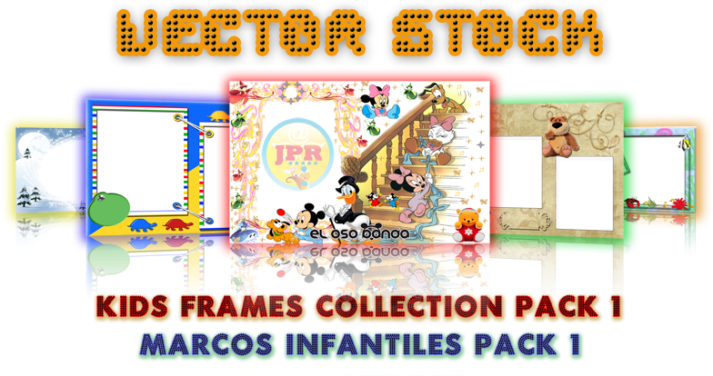 Vector Stock Kids Frames Collection Pack 1 Marcos Infantiles - Euclidean Vector (794x424), Png Download