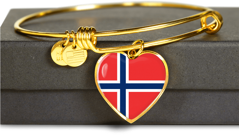 18k Gold Finished Heart Pendant Bangle Bracelet - Mother's Day Italy (1000x1000), Png Download