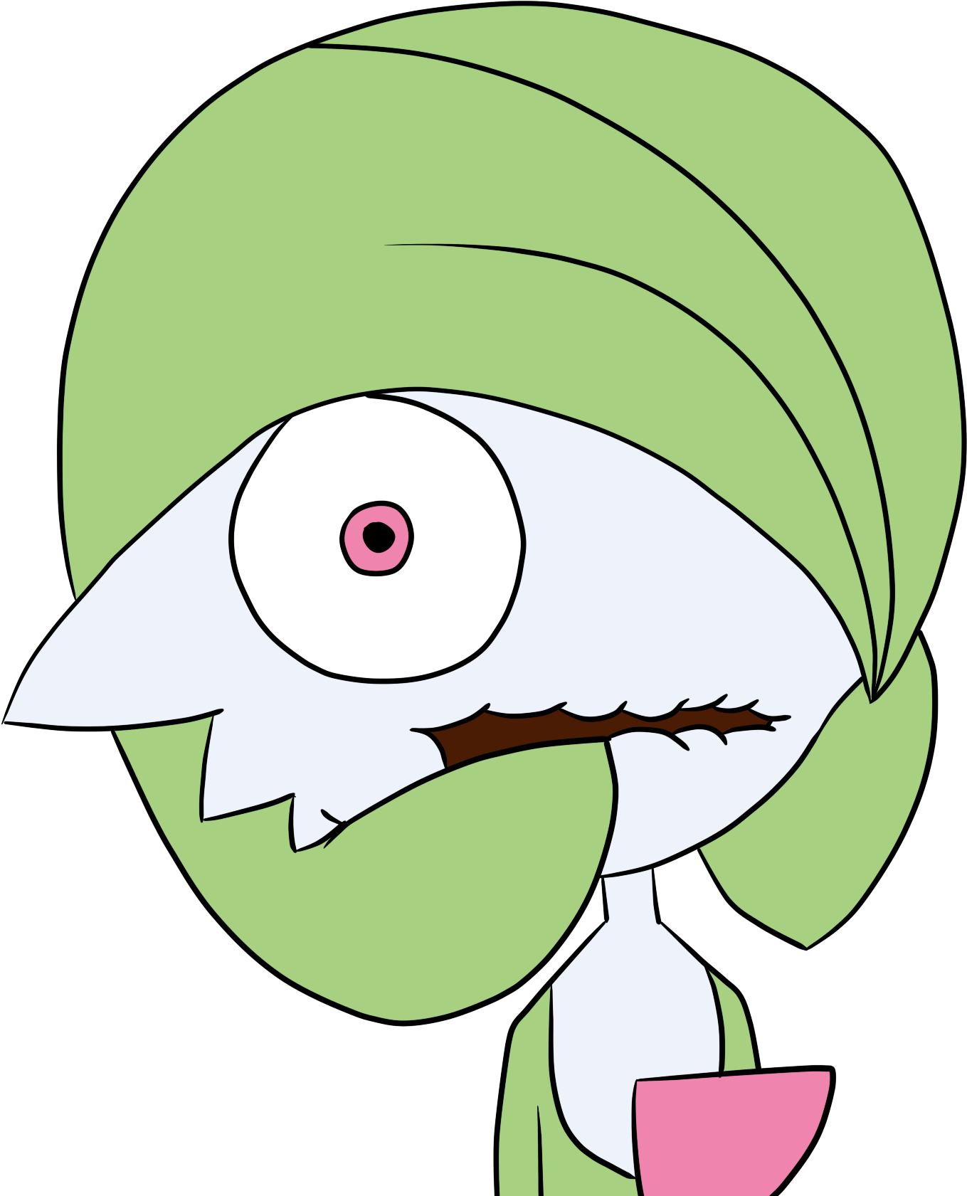 Green Face Leaf Vertebrate Nose Plant Head Beak Line (1469x1697), Png Download