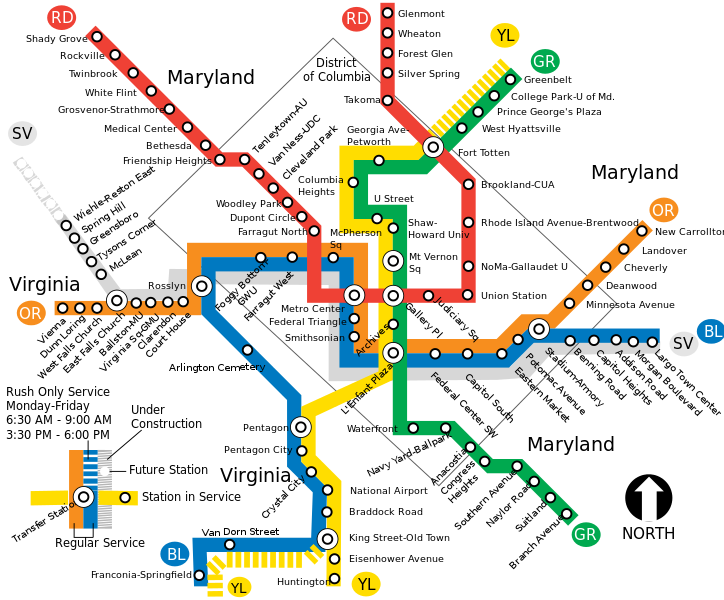 290 × 240 Pixels - Washington Dc Metro Map (724x600), Png Download