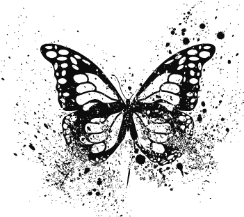 Butterfly Grunge - Grunge Butterfly (350x350), Png Download