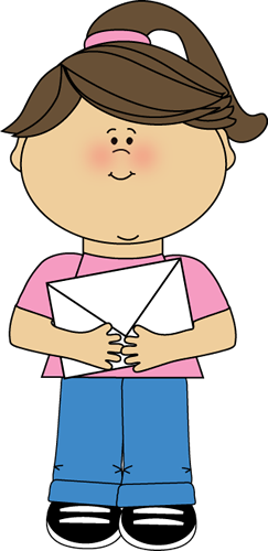 Girl Classroom Errand Runner - Messenger Clip Art (243x500), Png Download