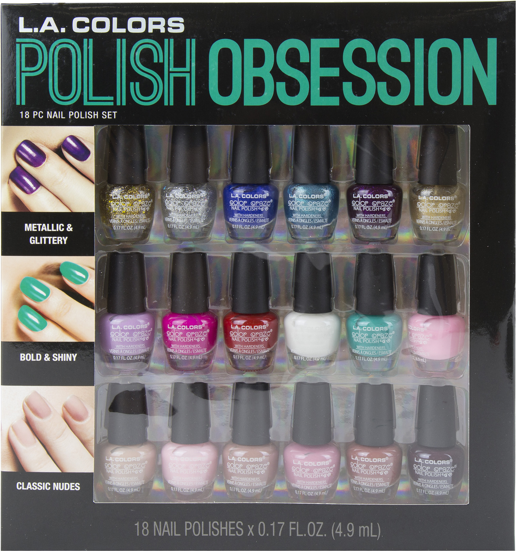 Colors 18 Piece Mini Nail Polish Obsession Set - Nail Polish (2000x2000), Png Download