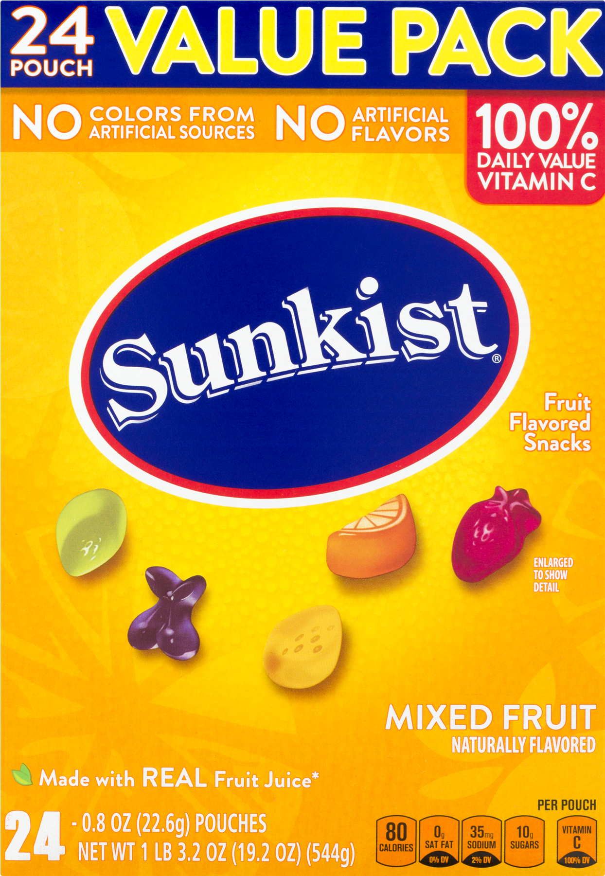 Sunkist Mixed Fruit Flavored Snacks (1800x1800), Png Download