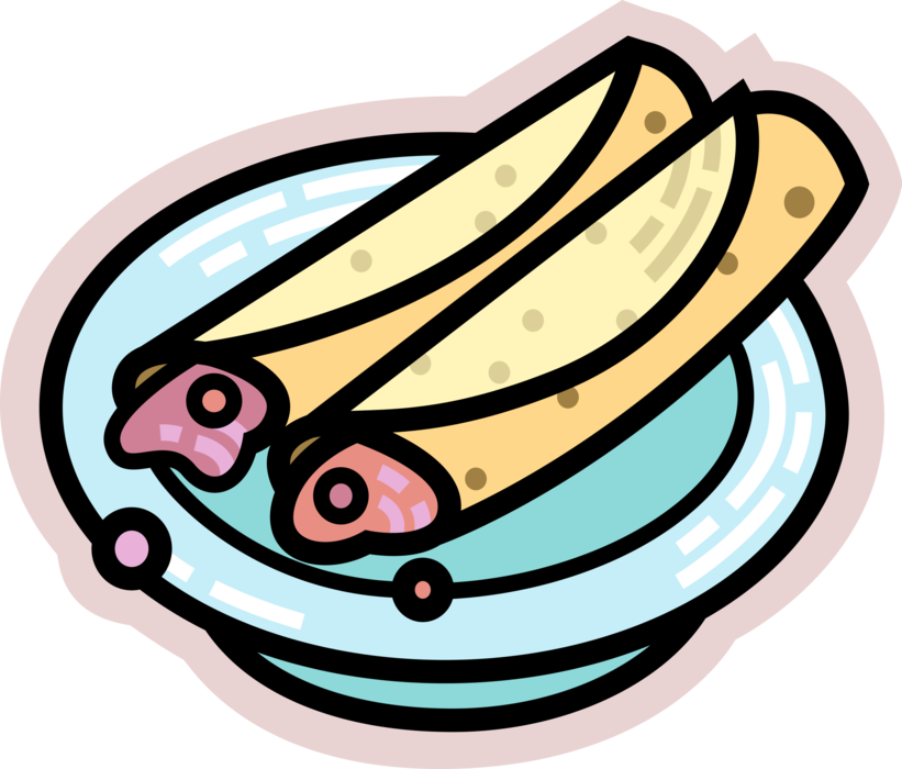 Vector Illustration Of Mexican Food Taquito Rolled - Blintzes Clipart (821x700), Png Download