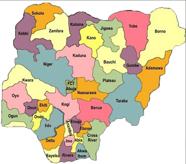 Midwestern Region Which In Itself Was Equally Carved - Many States In Nigeria (596x525), Png Download