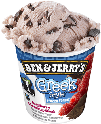 Raspberry Chocolatey Chunk Detail - Ben En Jerry Greek Style (362x446), Png Download