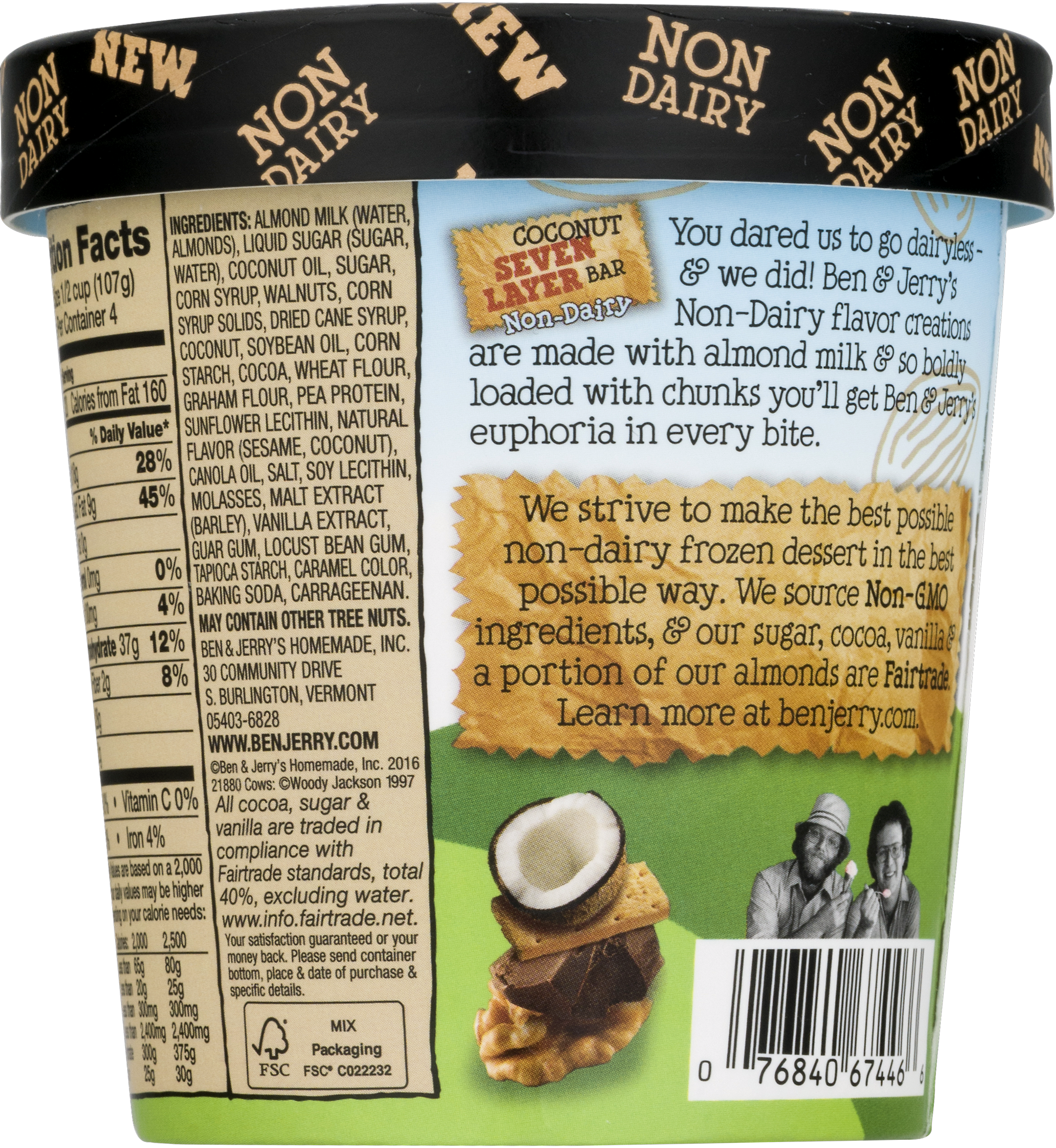 Ben & Jerry's Non Dairy Coffee Caramel Fudge 16 (2299x2500), Png Download