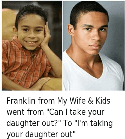 Growing Up, My Wife And Kids, And Noah Gray-cabey - Franklin Eu A Patroa E As Crian (400x461), Png Download