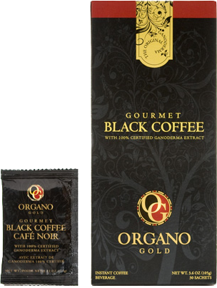 Gourmet Black Coffee - Organo Gold Gourmet Black 30 Sachets (304x404), Png Download