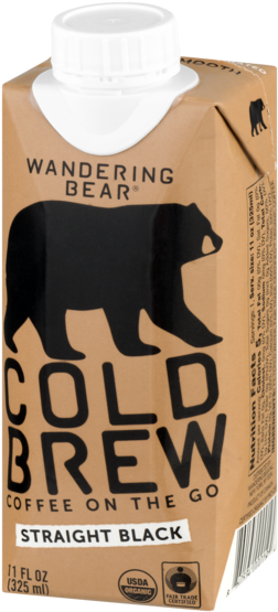 Wandering Bear Organic Cold Brew Coffee (600x600), Png Download