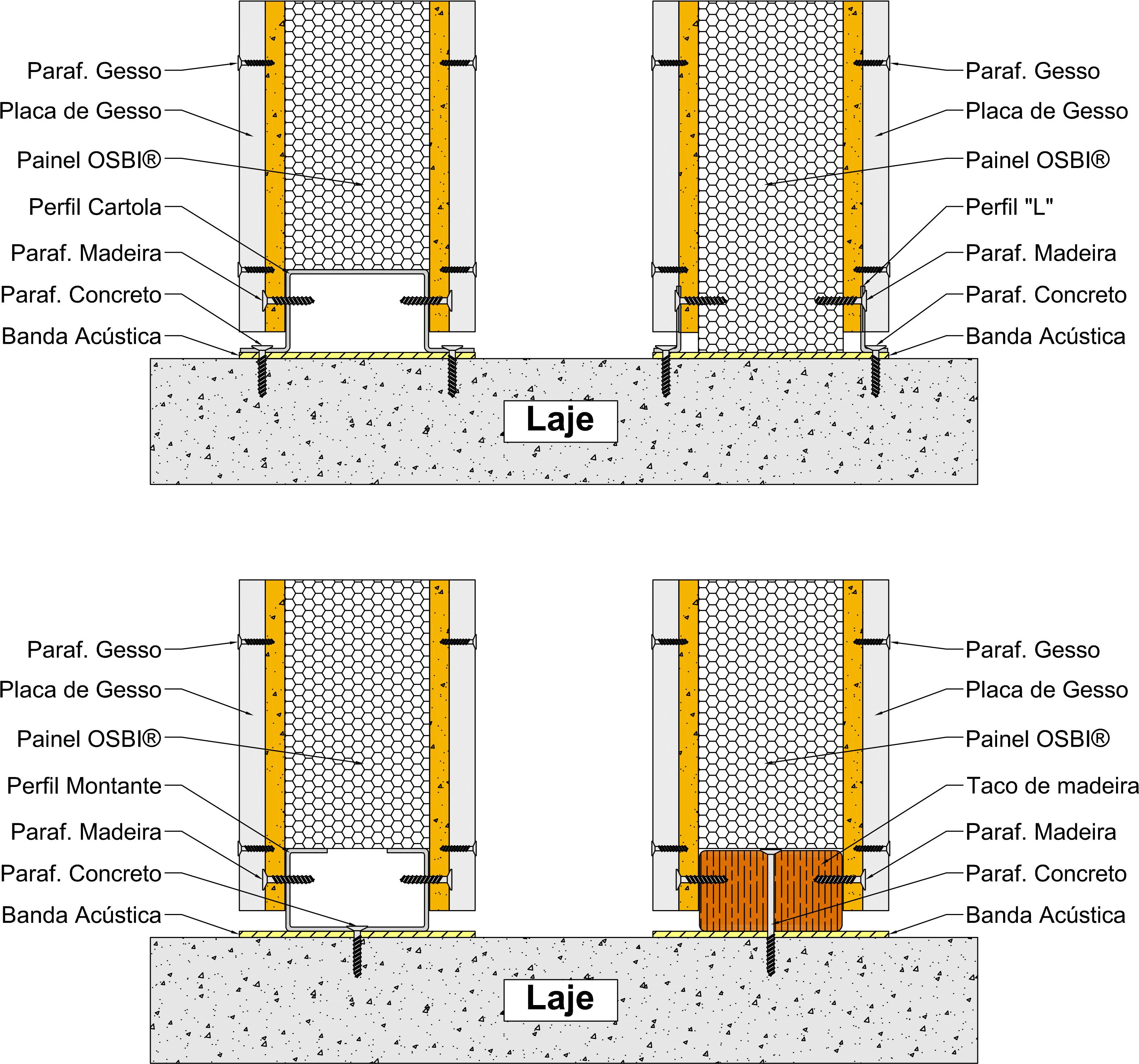 Sip Montagem Bulltrade - Encaixe Madeira No Concreto (3393x3193), Png Download