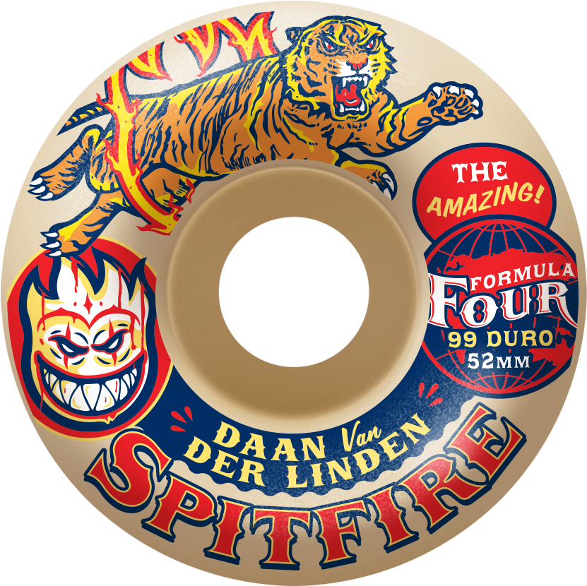 Spitfire Formula Four Daan Sideshow 52mm 99du White - Daan Van Der Linden Spitfire Wheels (900x900), Png Download