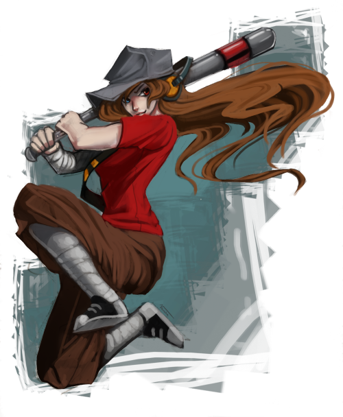 Tf2 Female Scout - Illustration (500x608), Png Download