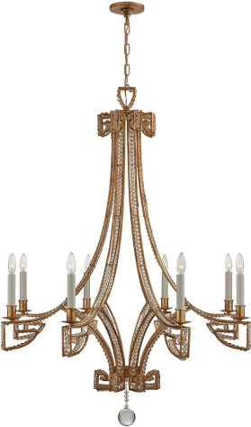 Gallina Medium Chandelier In Gilded Iron With Clear - Visual Comfort Nw 5160gi-cg Niermann Weeks Traditional (480x480), Png Download