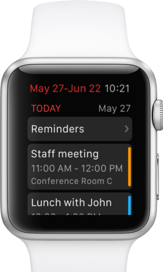 Fantastical 2 For Apple Watch Event List - Apple 42mm Sport Band (330x550), Png Download