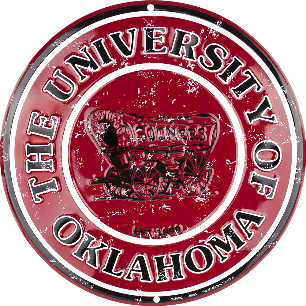 Oklahoma Sooners Circle Sign (1000x1000), Png Download