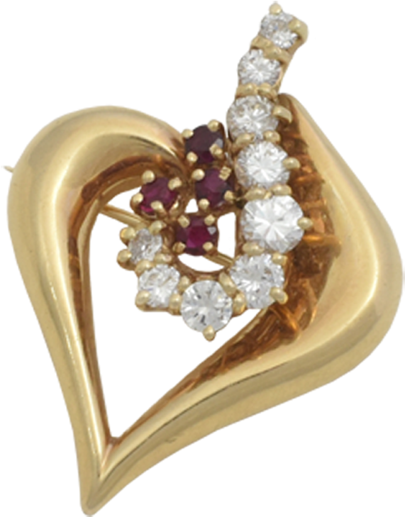 Gold, Diamond And Ruby Heart - Heart (900x1350), Png Download