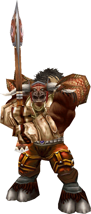 Tauren Warrior - Renders World Of Warcraft (351x826), Png Download