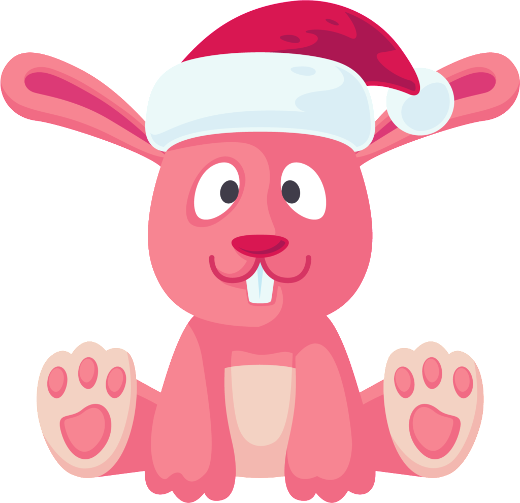 Christmas Hat Bunny Png Transparent - Portable Network Graphics (1024x990), Png Download